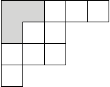 A skew partition shape.