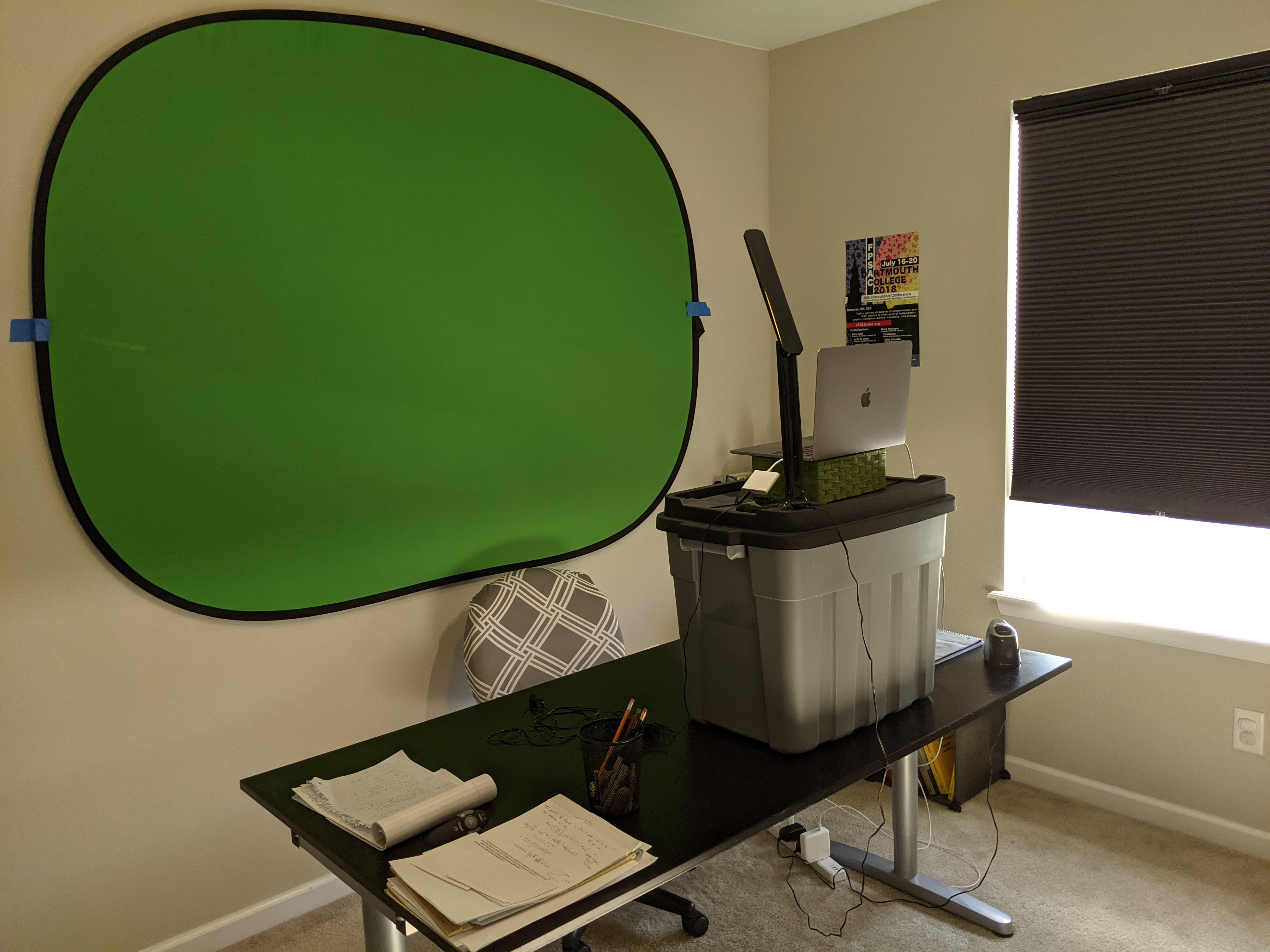 A green screen.